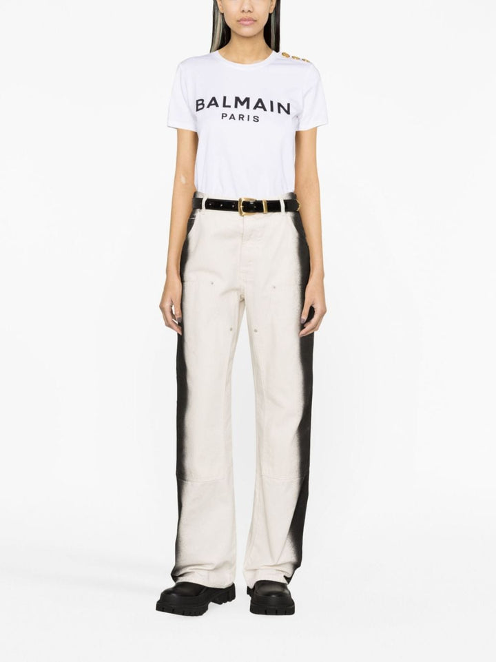 Balmain Topwear XS Balmain Cotton T-shirt Balmain White Cotton T-shirt Brand