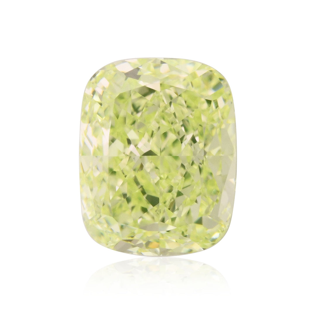 1.49 Carat Fancy Intense Yellow Green Cushion Diamond VVS1 GIA