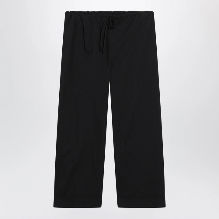 The Row - Low-rise relaxed-fit cotton poplin trousers in black