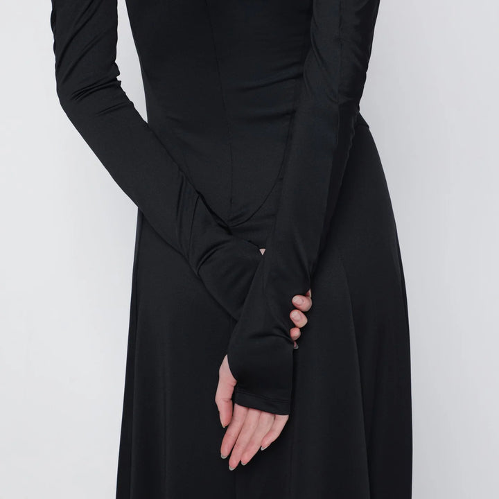 Victoria Beckham - Black asymmetric midi dress