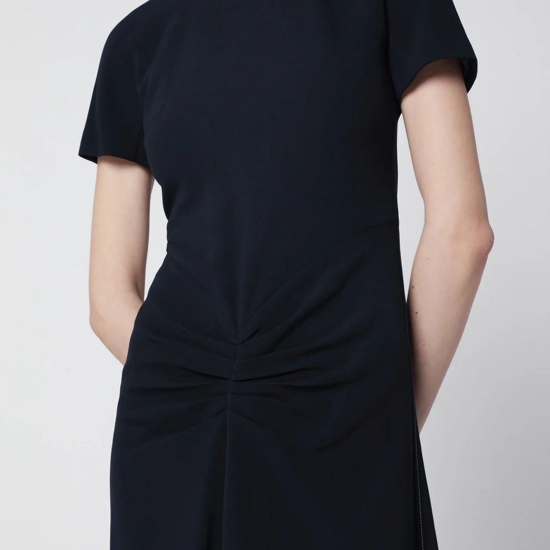 Victoria Beckham - Blaire dress with gathered waist in navy blue