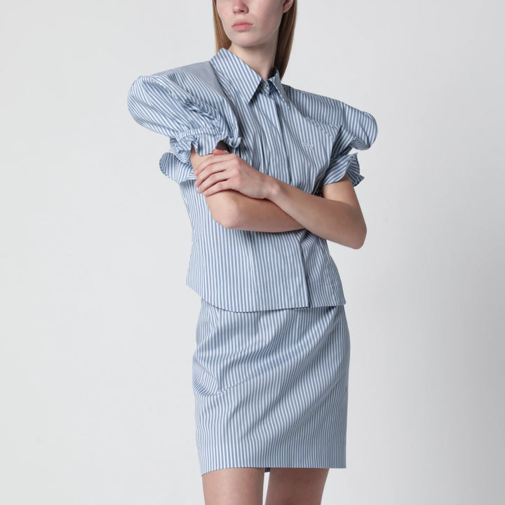 Vivienne Westwood - White/light blue striped shirt with wide shoulders