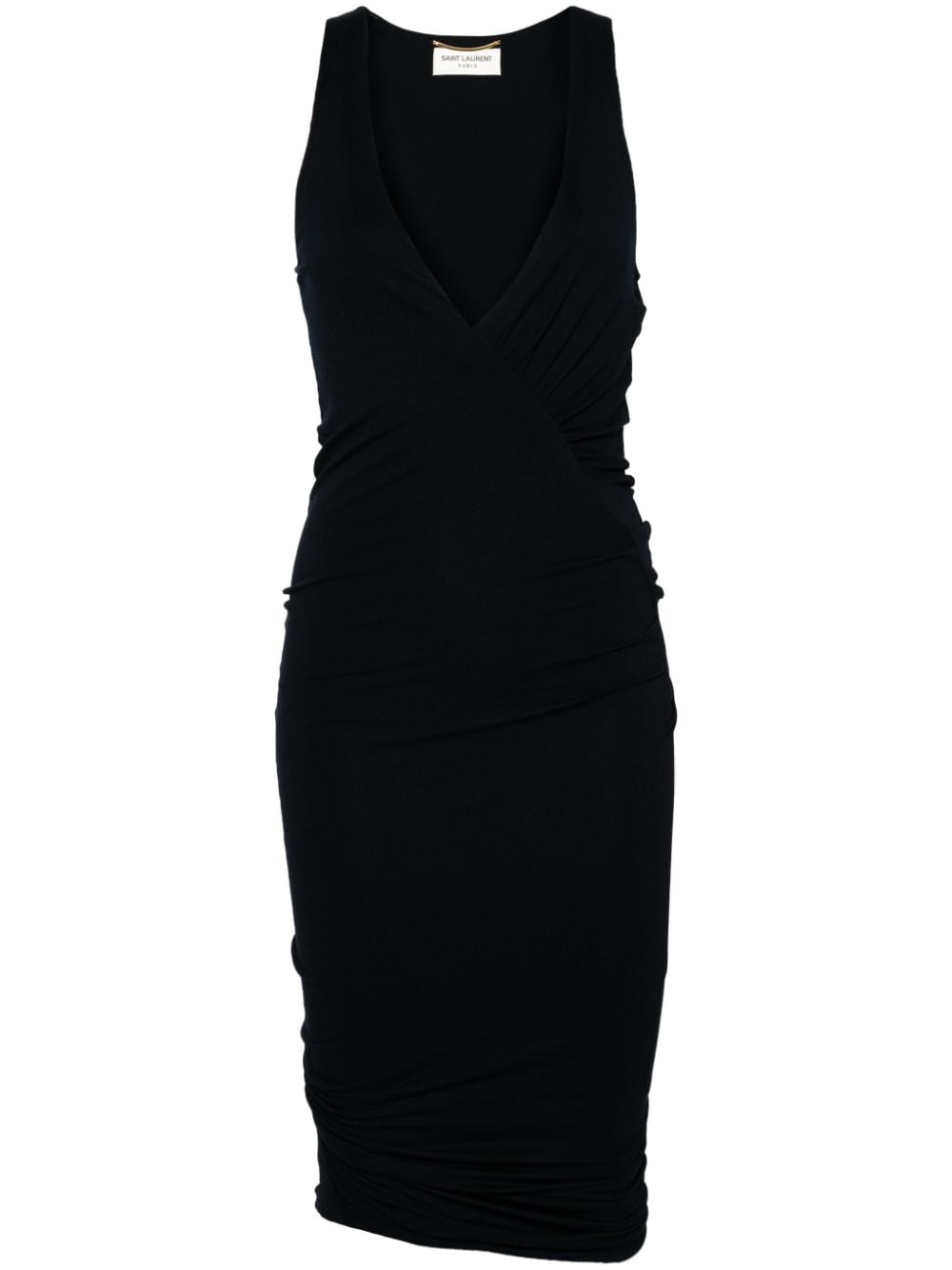 Dresses 36 Saint Laurent Black Ruched Mini Dress Brand