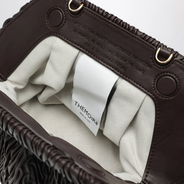 THEMOIRè - Brown Gathered Vegan Leather Clutch