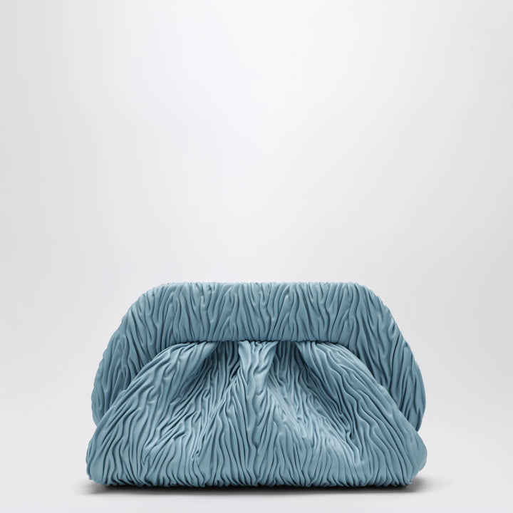 THEMOIRè - Blue ruched vegan leather Bios clutch
