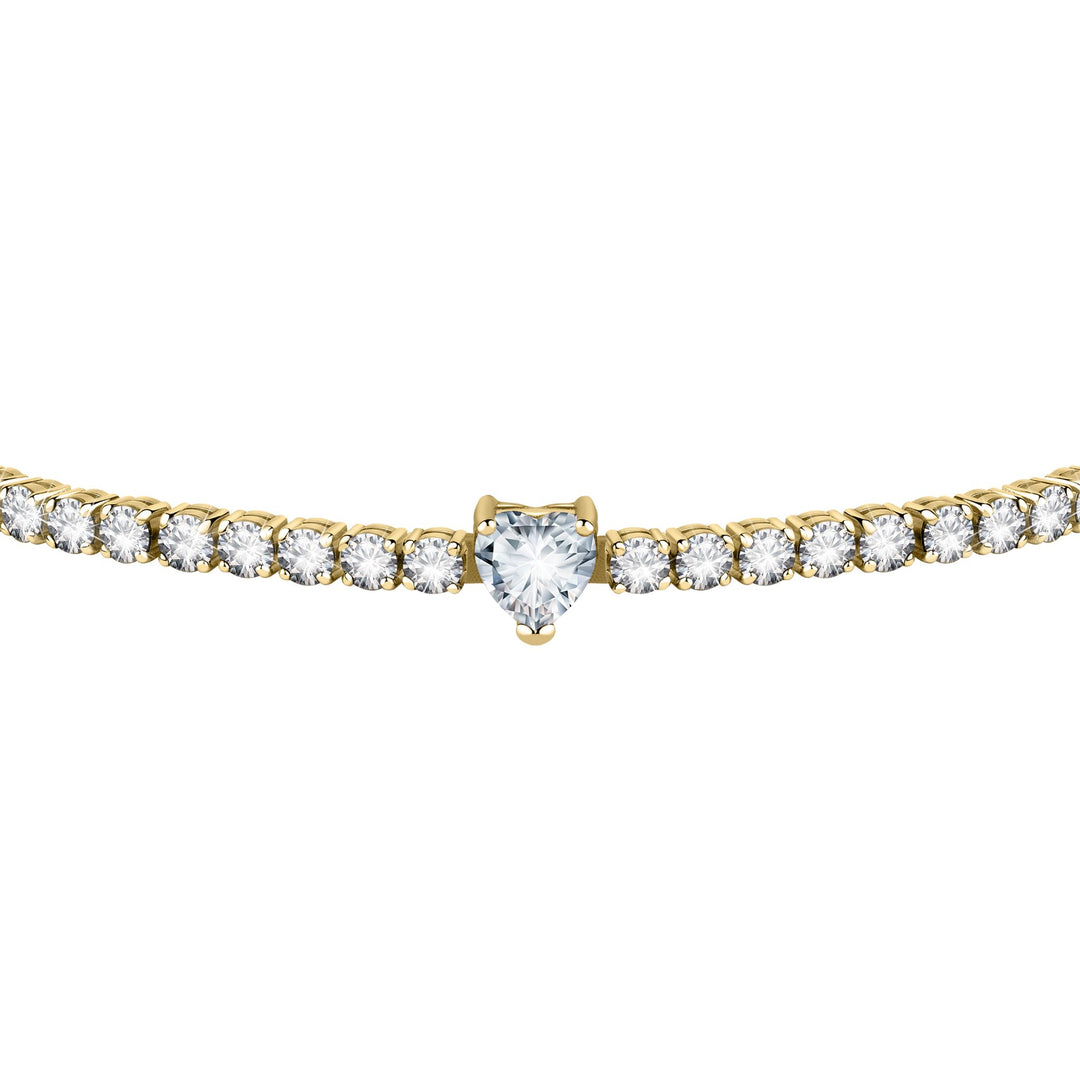 Chiara Ferragni Diamond Heart White Stone Gold Tennis Bracelet