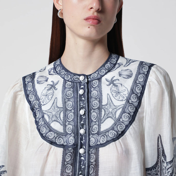 FARM Rio - Coast Scarf long-sleeve blouse