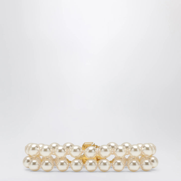 Vivienne Westwood - Gold Orb two-row bracelet with pearls