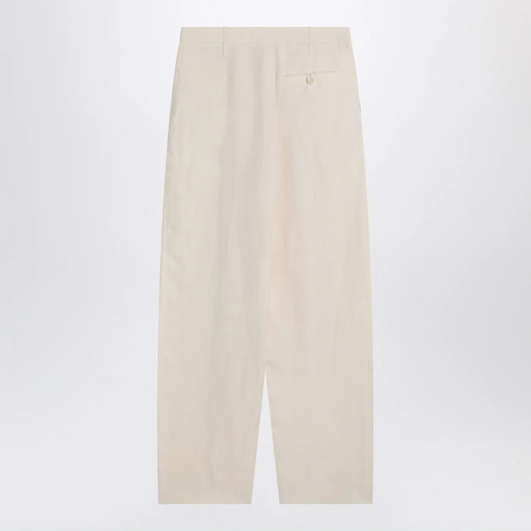 Stella McCartney - Wide butter-coloured pants in linen blend