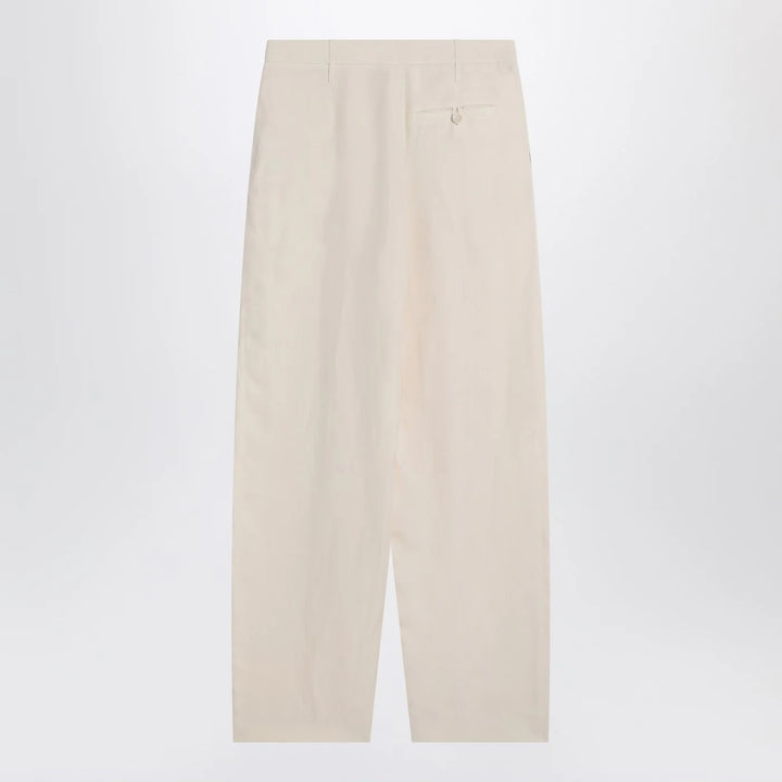 Stella McCartney - Wide butter-coloured pants in linen blend