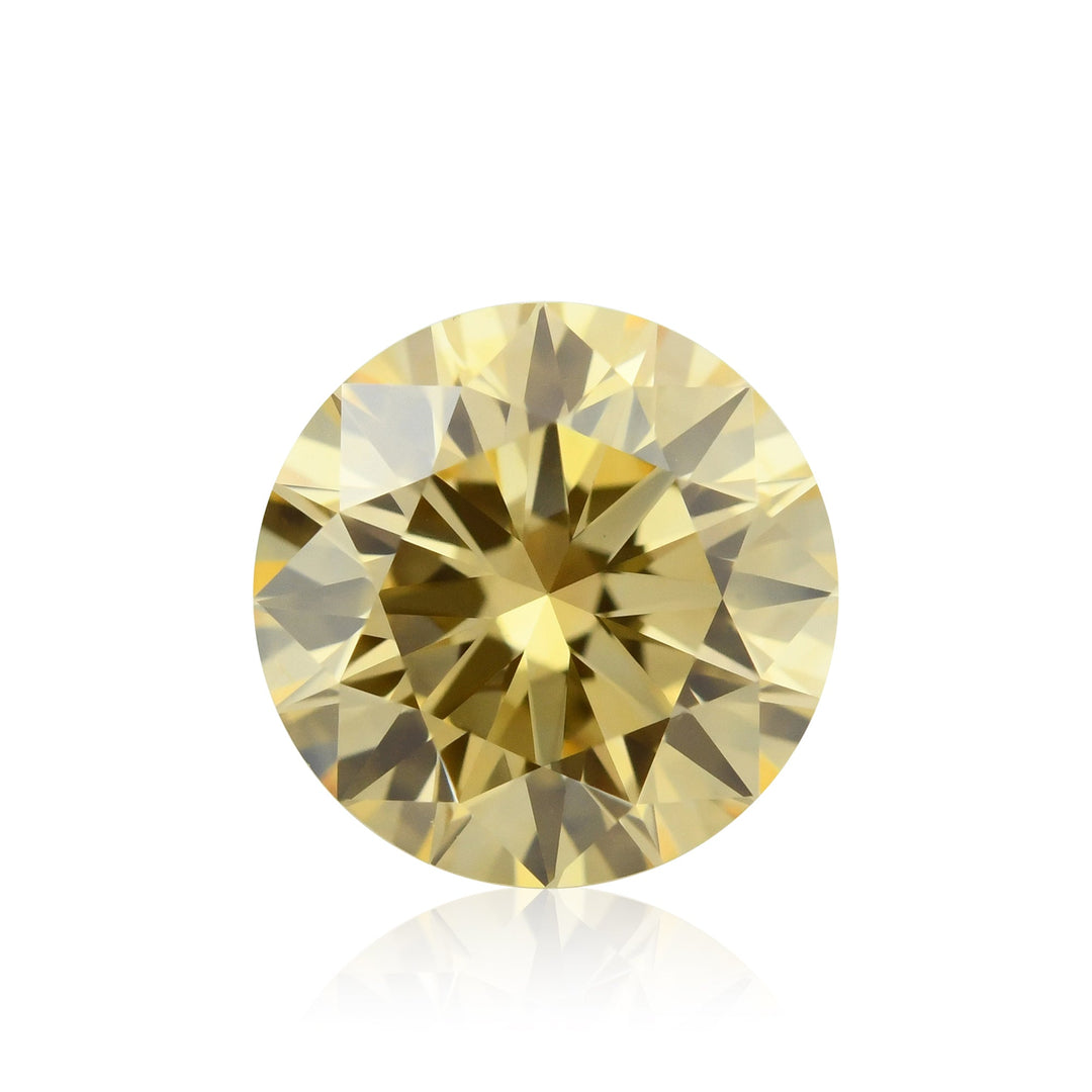 0.55 Carat Fancy Orange Yellow Round Brilliant Diamond VS2 GIA