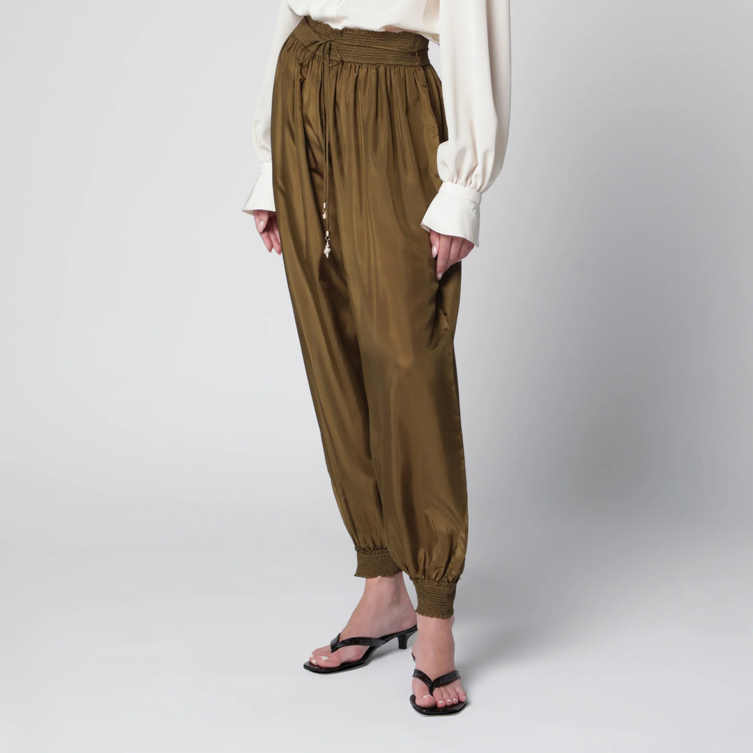 ZIMMERMANN - Olive silk habotai harem pants