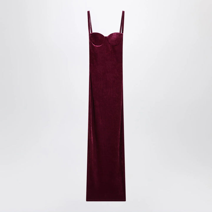 Balenciaga - Long plum-colored velvet dress