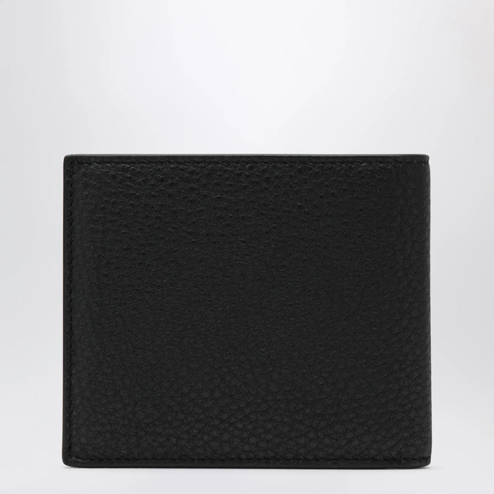Balenciaga - Black grained leather card holder with logo