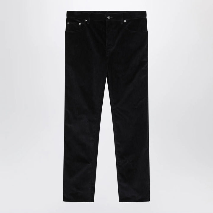 Burberry - Dark blue cotton corduroy trousers