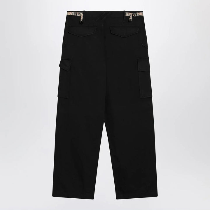Burberry - Black cotton cargo trousers