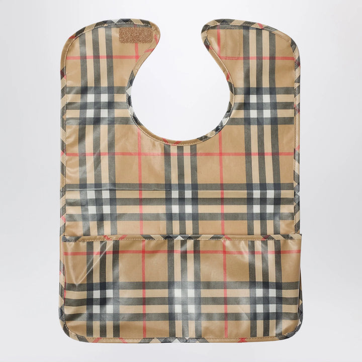 Burberry - Coated cotton bib with check pattern