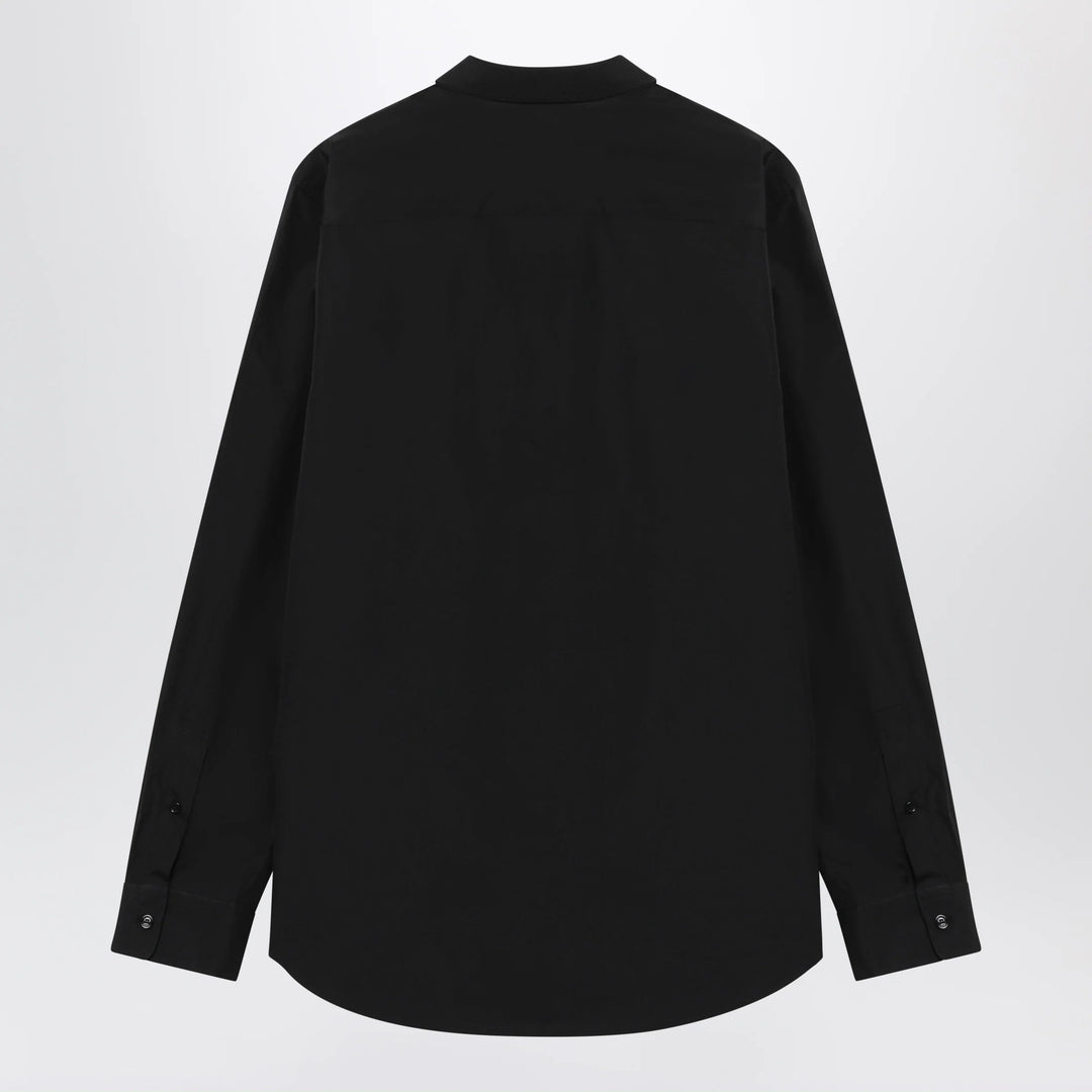 Burberry - Classic-fit cotton poplin shirt with Check trim, black