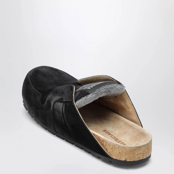 Balenciaga - Dumbo sabot in distressed suede calfskin