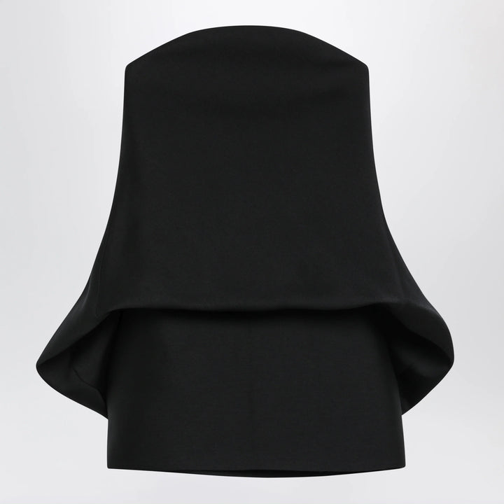 Balenciaga - Mini balloon bustier dress in wool and silk black