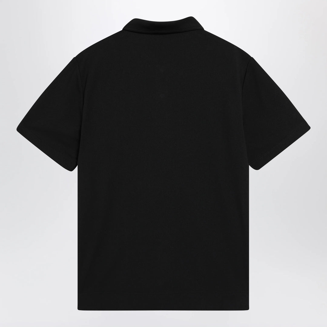 Moncler Grenoble - Black polo shirt with logo patch