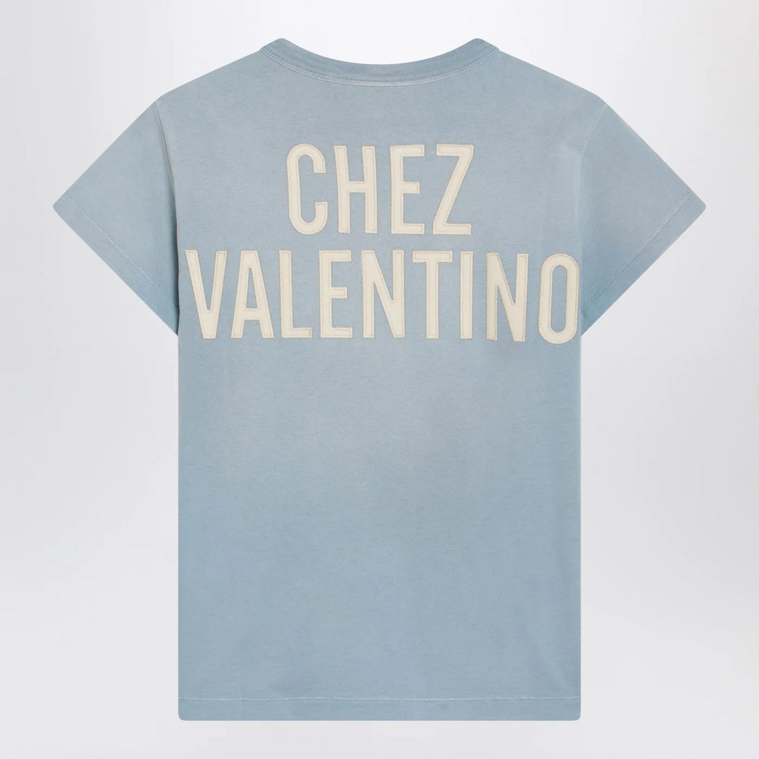 Valentino - Light blue Panther Lady T-shirt