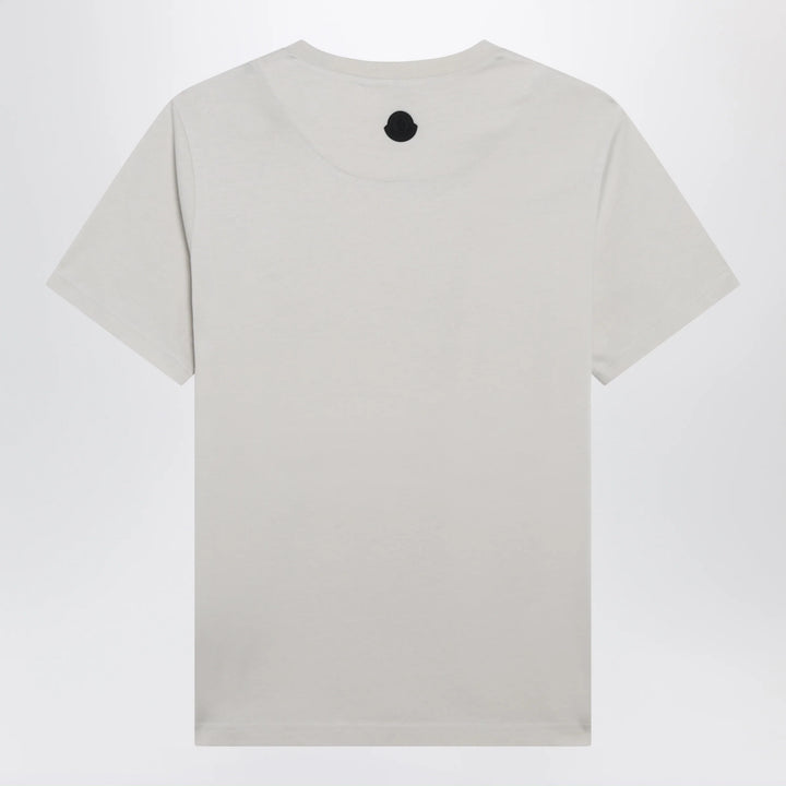 Moncler - Beige cotton T-shirt with embroidered logo