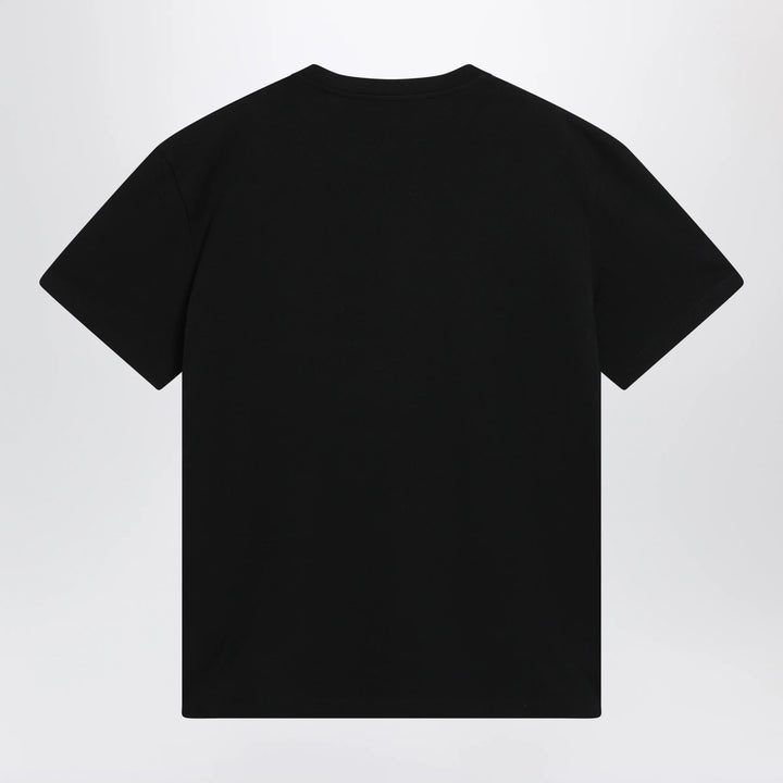 Valentino - Black cotton T-shirt with VGold