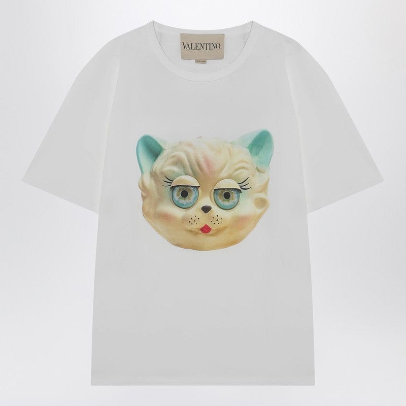 Shirts & Tops Valentino - White T-shirt with Le Chat De La Maison print - XL Brand