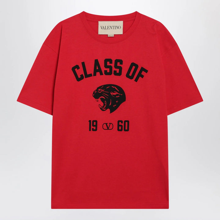 Valentino - Red T-shirt with Panther print