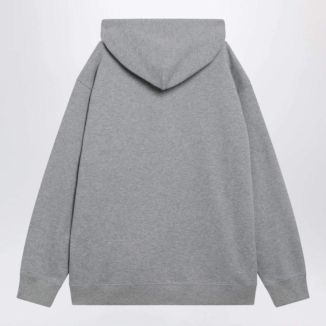 Valentino - Mélange gray hoodie with Vlogo embroidery