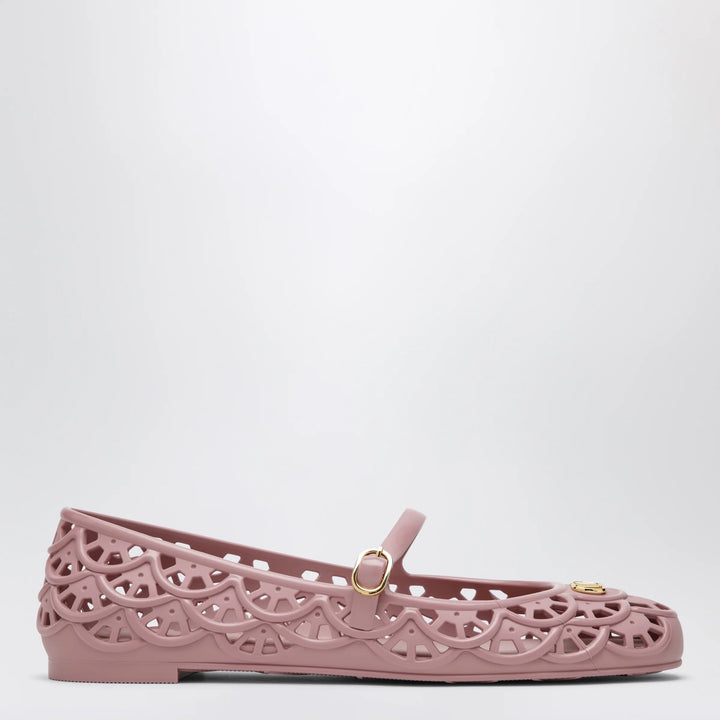 Valentino Garavani - Pink rubber VLogo Signature ballet flats