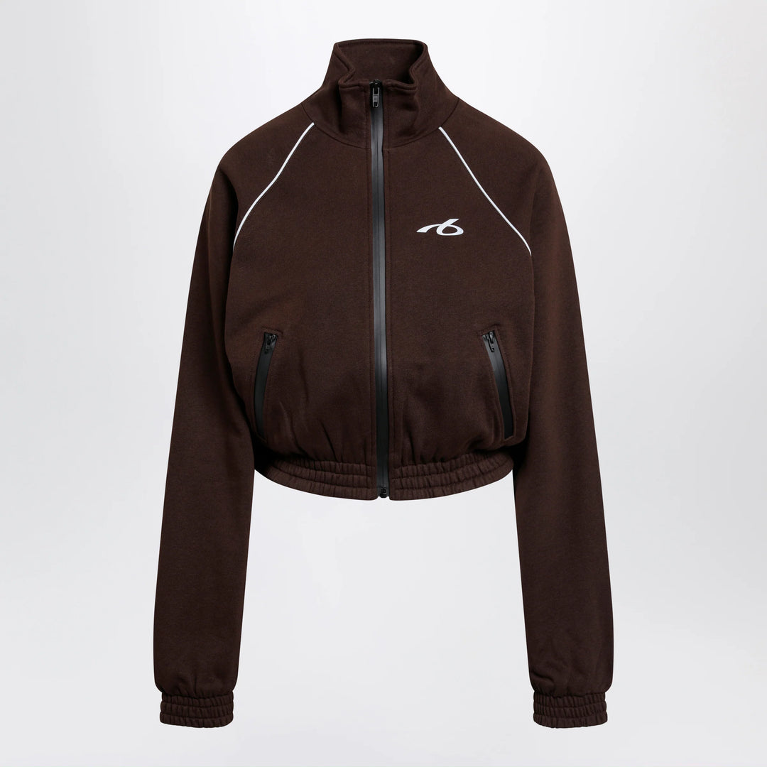 Balenciaga - Techwear zip-up jacket in mocha dry fleece