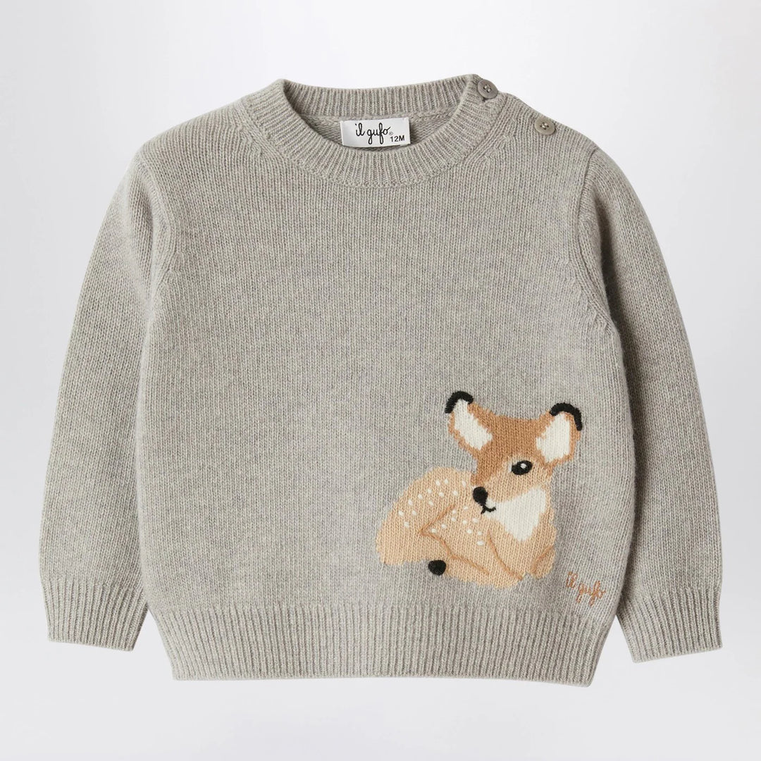 Il Gufo - Grey mélange wool jumper