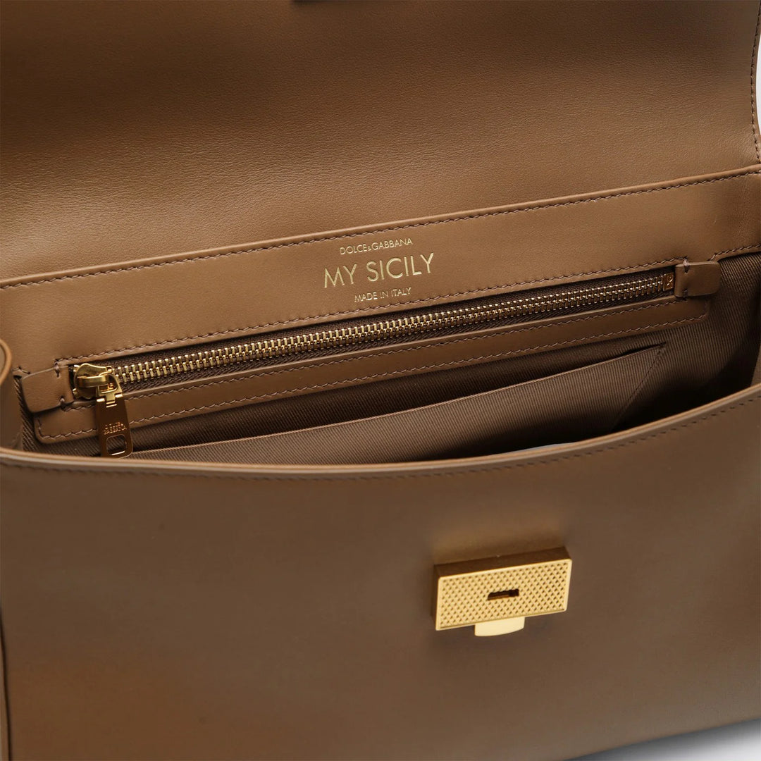 Dolce&amp;Gabbana - My Sicily top handle bag in caramel leather