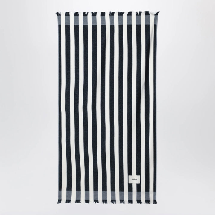 Tekla - Navy blue/white striped beach towel