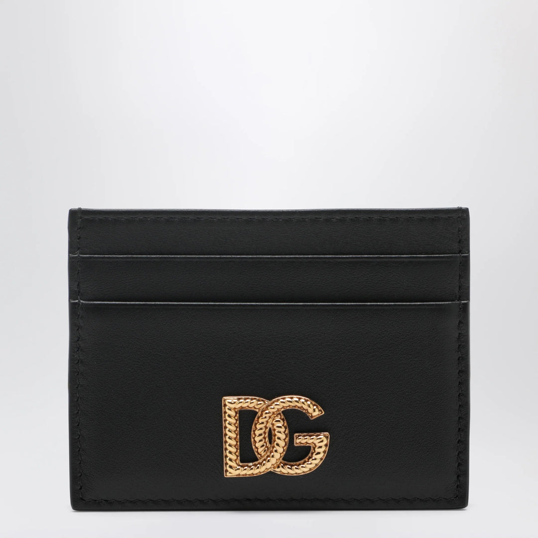 Dolce&amp;Gabbana - DG Intrecciato card holder with woven logo in calfskin, black