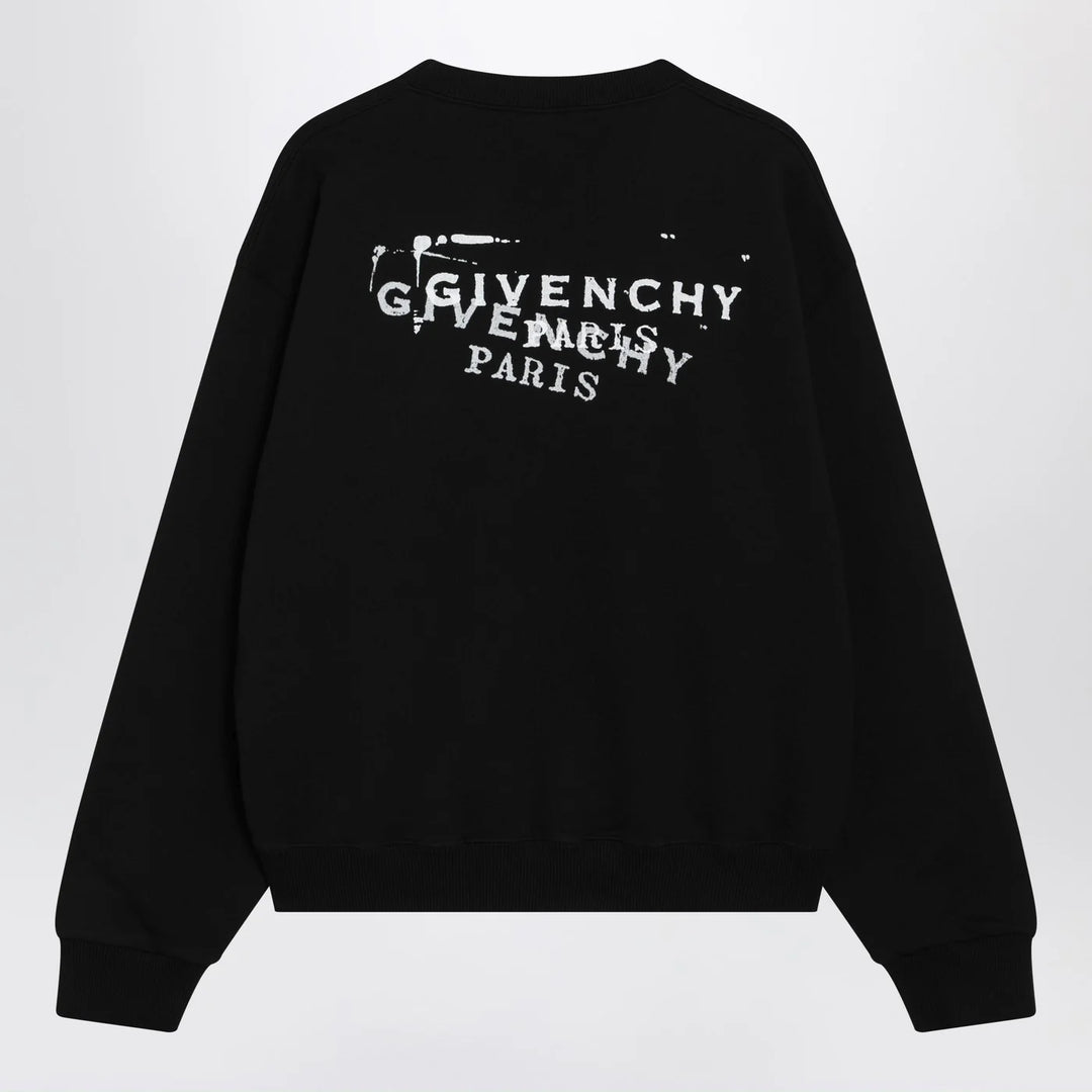Givenchy - Black brushed cotton sweatshirt with logo