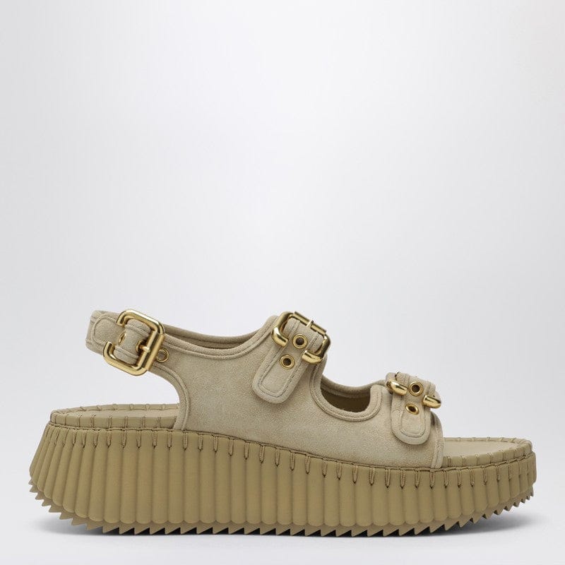 Shoes Chloé - Nama wedge sandals in sand - 39 IT Brand