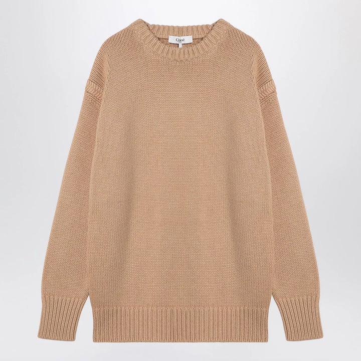 Chloé - Nude cashmere and cotton oversize jumper