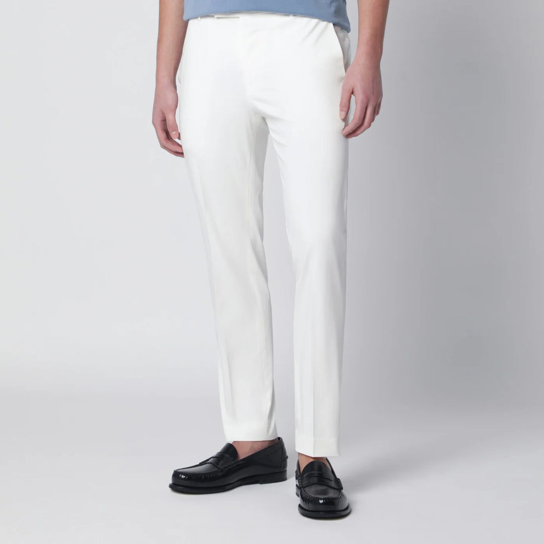 PT Torino - White slim-fit cotton-blend trousers