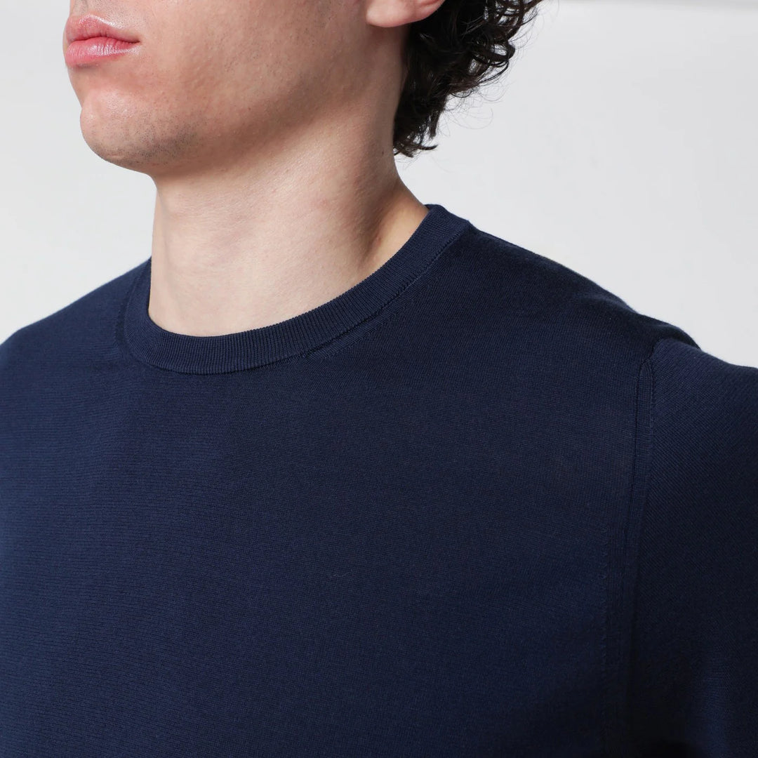 Drumohr - Blue cotton crewneck sweater