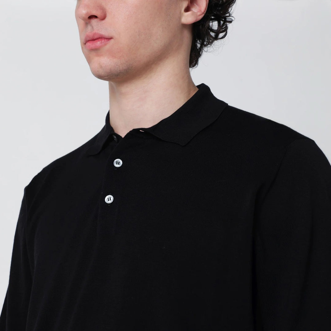 Drumohr - Black cotton polo
