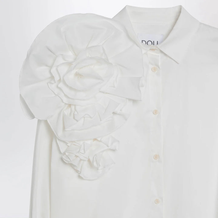 Douuod - Striped shirt lime/white in cotton