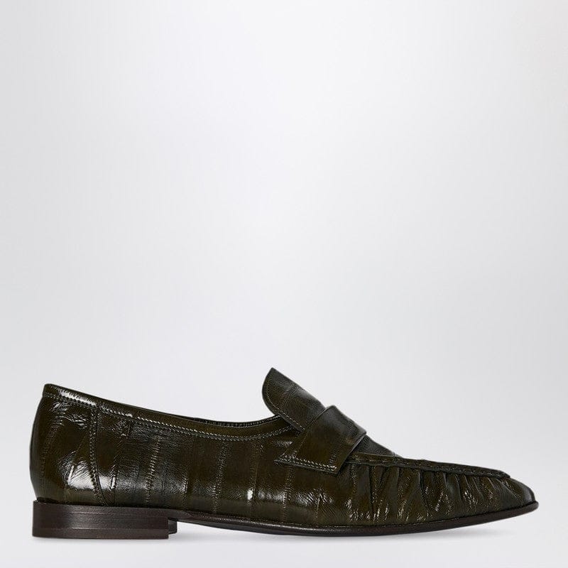 Shoes The Row - Olive green eel leather loafers - 41 IT Brand