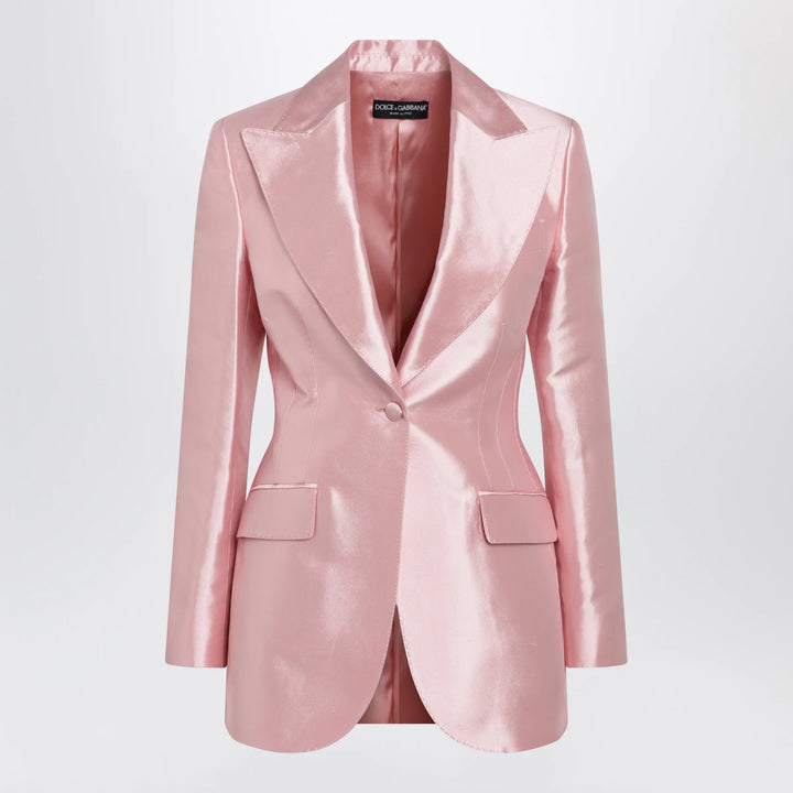Dolce&amp;Gabbana - Single-breasted silk shantung blazer in pink