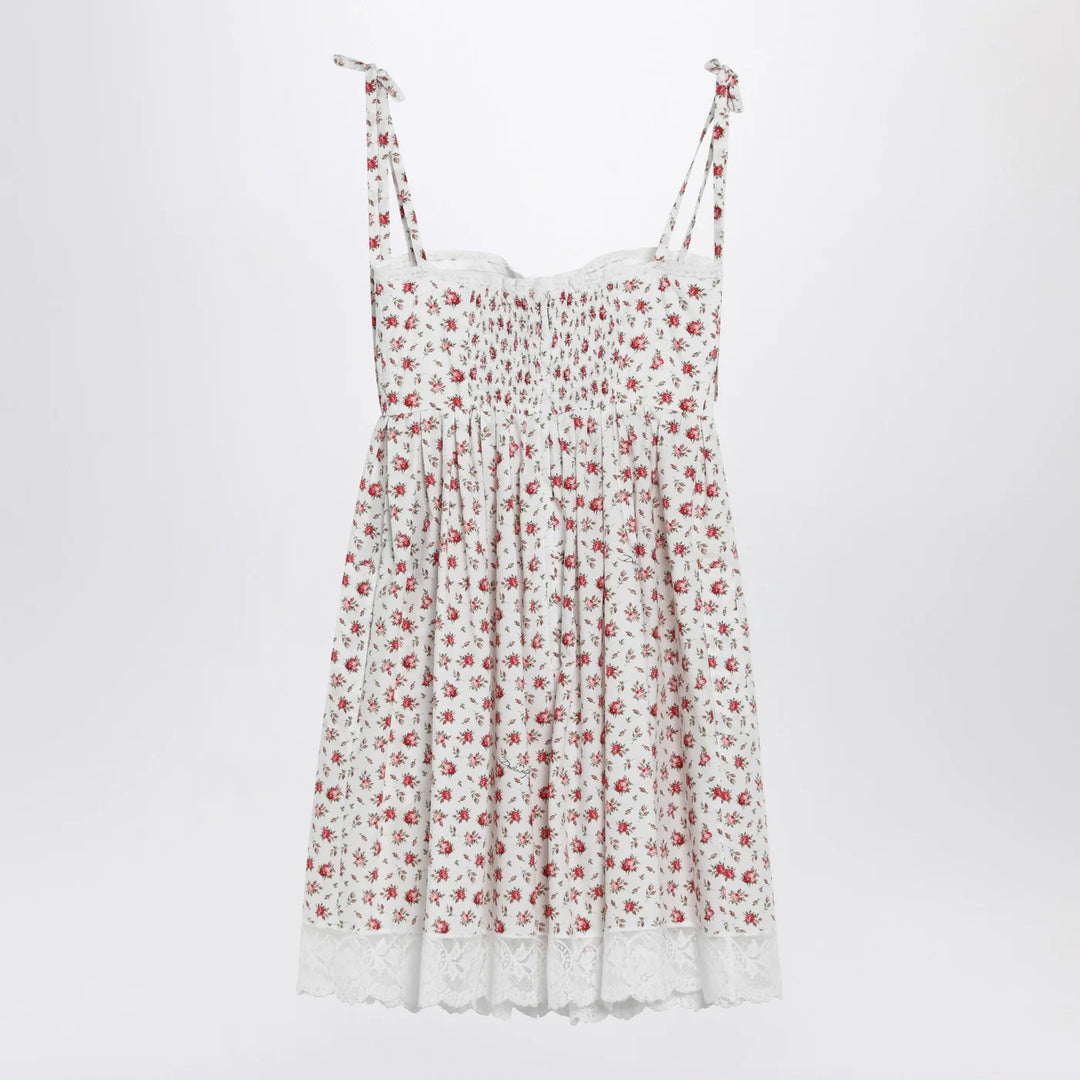 Dolce&amp;Gabbana - White mini dress with Roselline print