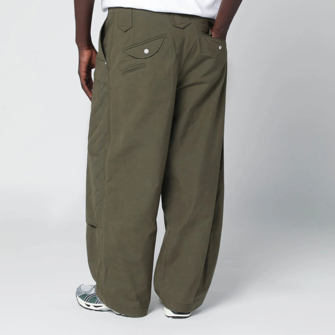 KENZO - Khaki green cotton trousers