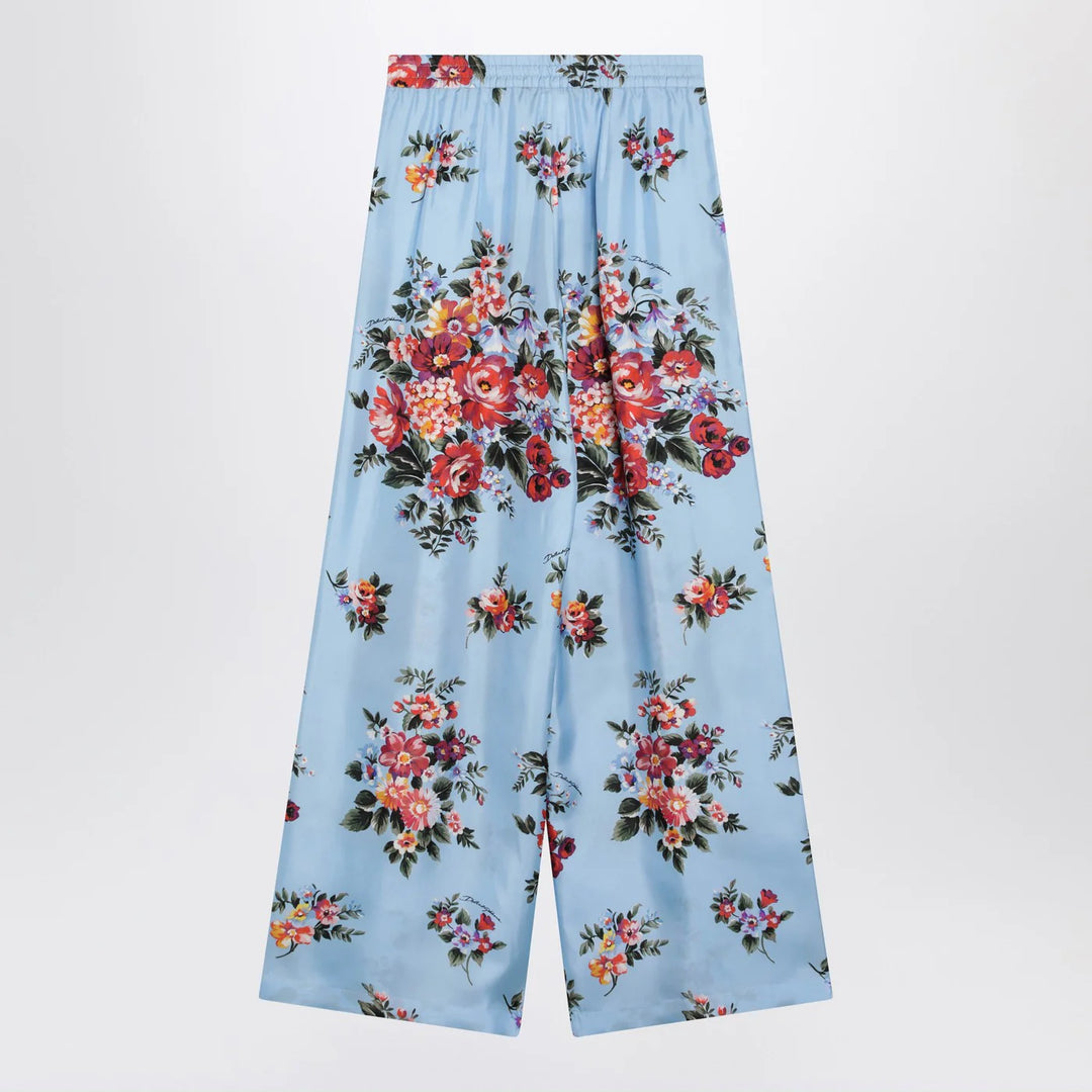 Dolce&amp;Gabbana - Silk twill trousers with floral print