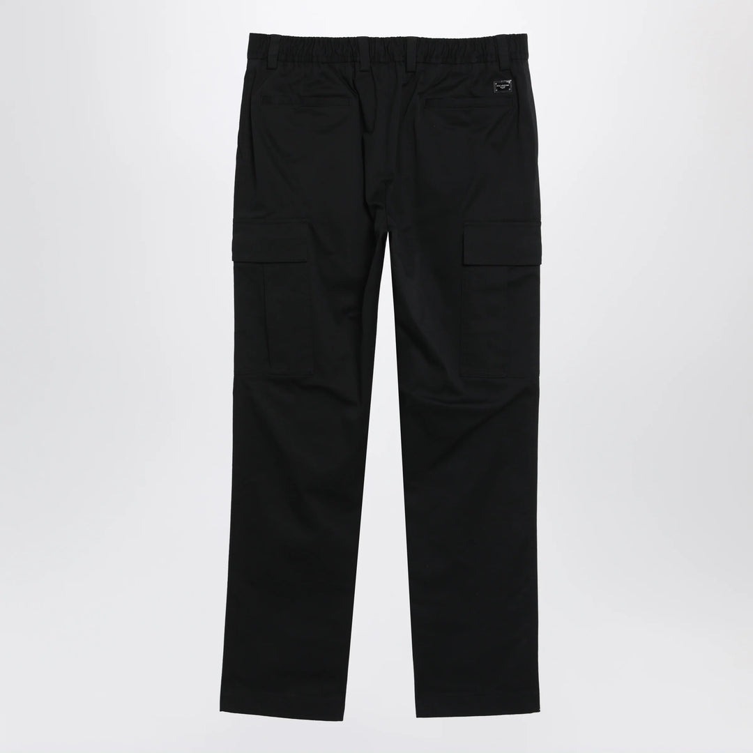 Dolce&amp;Gabbana - Black cotton gabardine cargo trousers